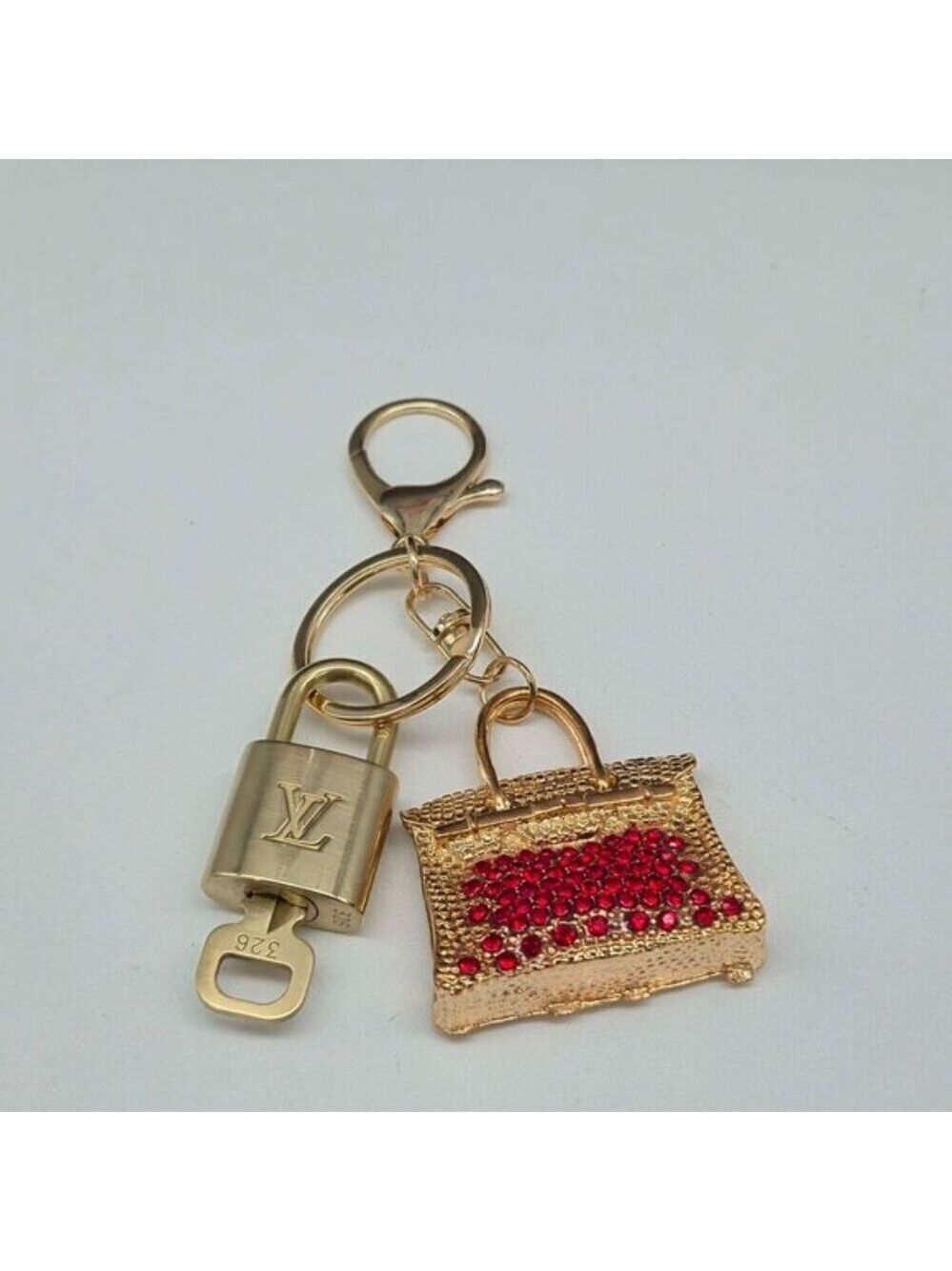 Authentic Louis Vuitton Lock & Key Gold ✨ Unbranded Keychain Bag Charm LV